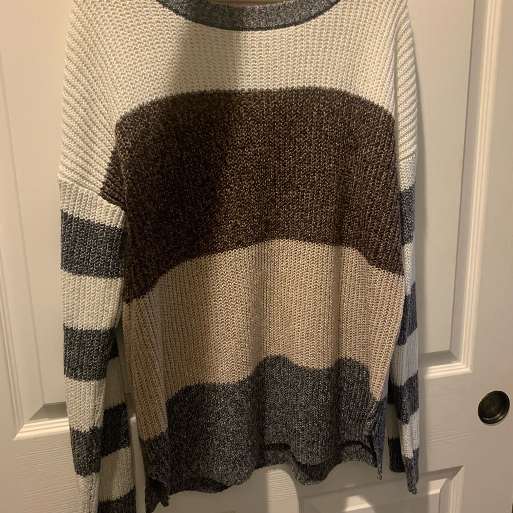 Pink Lily Have a good time striped sweater - Brown - Small
